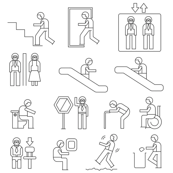 Ilustración Vectorial Iconos Personas — Vector de stock
