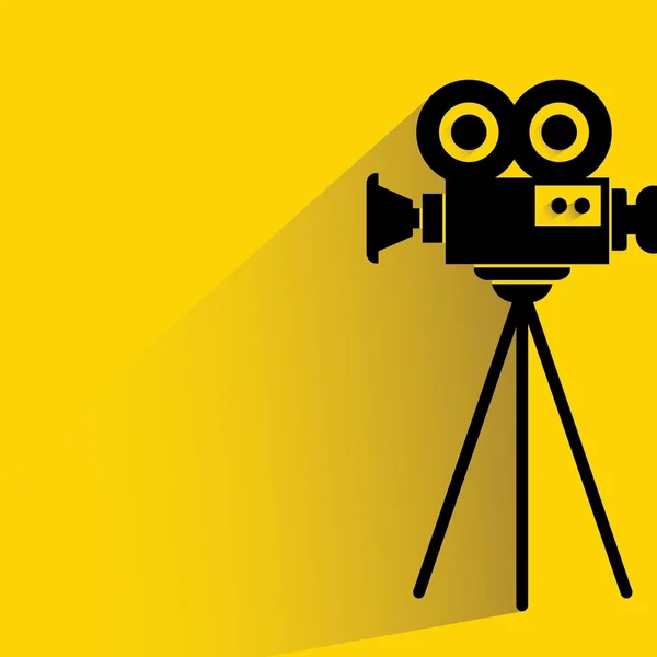 Caméra Film Fond Jaune — Image vectorielle