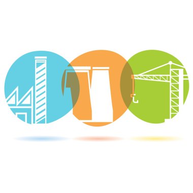 inşaat binalarının vektör illüstrasyonu