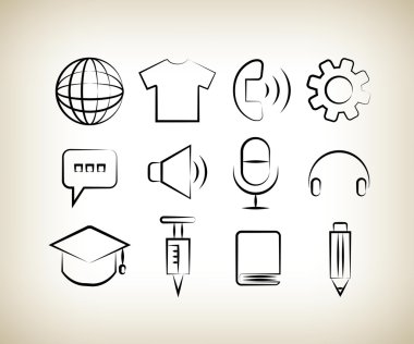 doodle simgeler vektör çizim