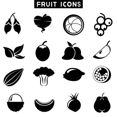 meyve simgelerinin vektör illüstrasyonu