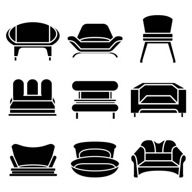 kanepe ve sandalye simgeleri set