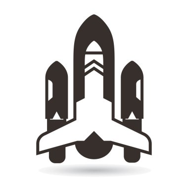 roket, beyaz arka planda uzay gemisi