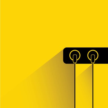 Elektrik fişi, sarı arka planda gölge ile kablo fişi