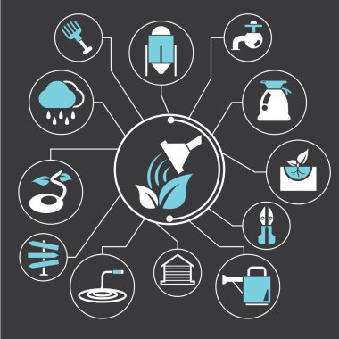 Tarım simgelerinin vektör illüstrasyonu