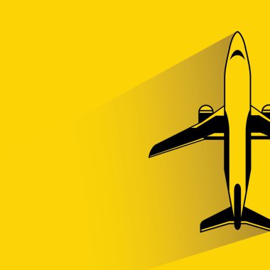 sarı arka plan vektör üzerinde gölge ile düzlem