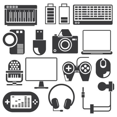 elektronik aygıt ve gadget Icons set