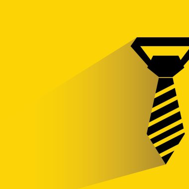 kravat sarı arka planda, düz ve gölge stili