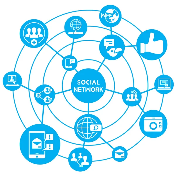 Illustrazione Vettoriale Dei Social Network — Vettoriale Stock