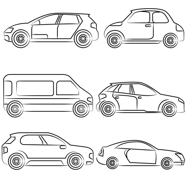 çizim araba vektör seti