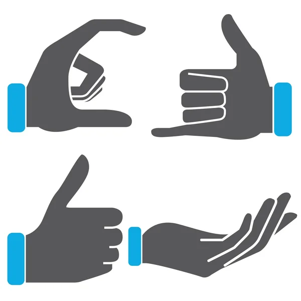 Vector Illustration Hand Gestures — Stock Vector