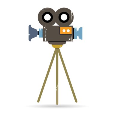 video kamera grunge tarzı beyaz arka planda