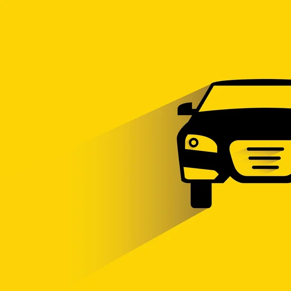 Αυτοκίνητο Πτώση Σκιά Κίτρινο Φόντο — Διανυσματικό Αρχείο