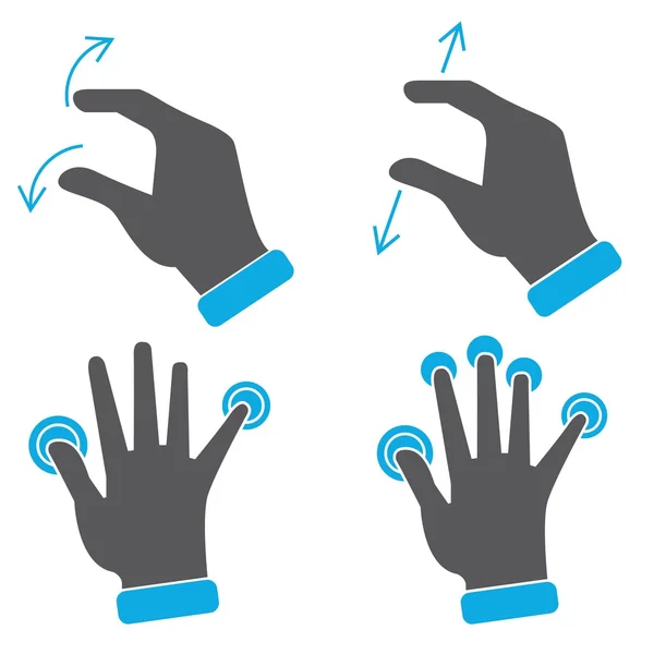 제스처 장치에 아이콘의 — 스톡 벡터