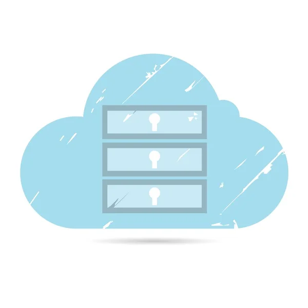 Ikona przechowywania w chmurze — Wektor stockowy