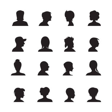 insan avatarları siluetleri, profil simgesi