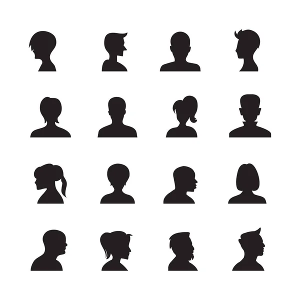 set of people avatars silhouettes, profile icon