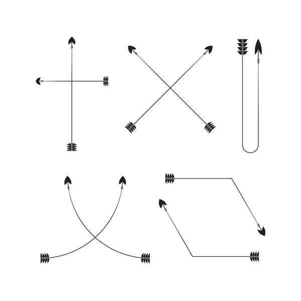 Setas Arcos Conjunto Vetorial — Vetor de Stock