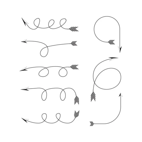 Ensemble Vectoriel Flèches Arcs — Image vectorielle