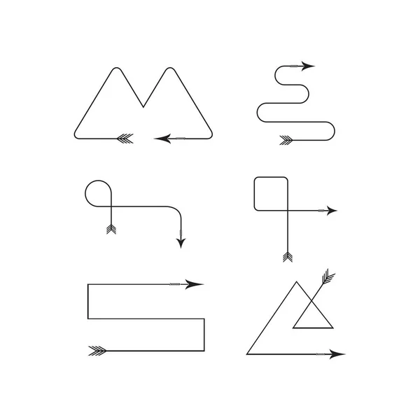 Ensemble Vectoriel Flèches Arcs — Image vectorielle