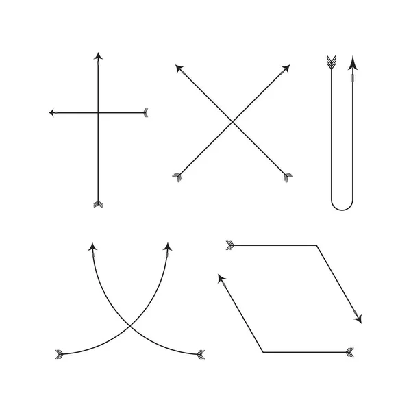 Ensemble Vectoriel Flèches Arcs — Image vectorielle