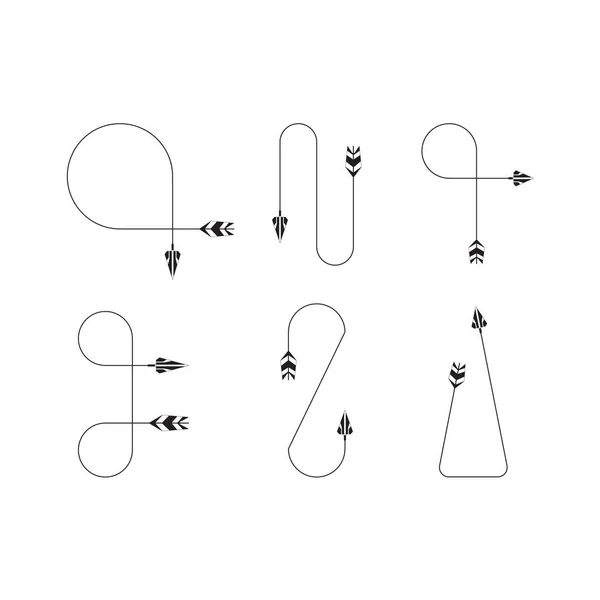 Ensemble Vectoriel Flèches Arcs — Image vectorielle