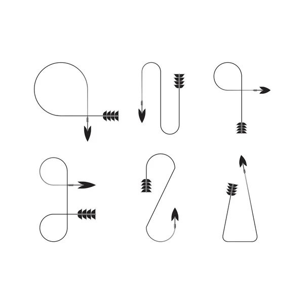 Setas Arcos Conjunto Vetorial —  Vetores de Stock