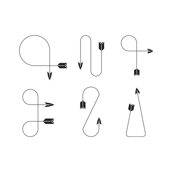 Ensemble Vectoriel Flèches Arcs — Image vectorielle