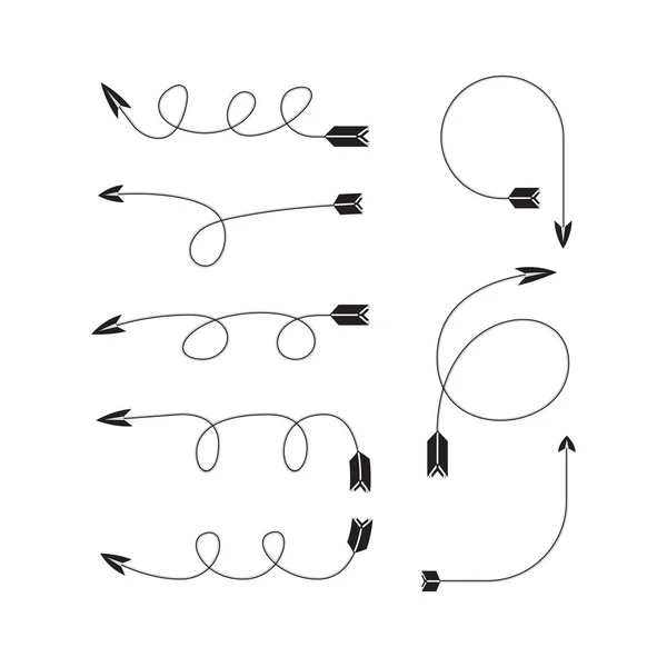 Ensemble Vectoriel Flèches Arcs — Image vectorielle