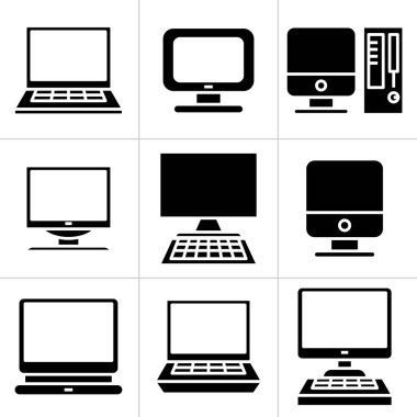bilgisayar, tablet ve akıllı telefon simgeleri ayarlandı
