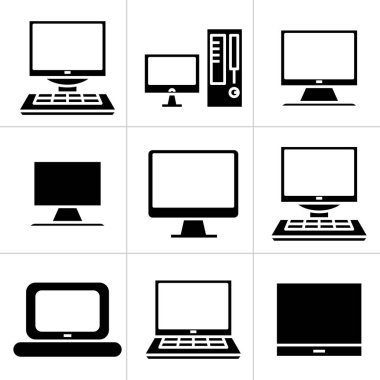 bilgisayar, tablet ve akıllı telefon simgeleri ayarlandı