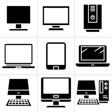 bilgisayar, tablet ve akıllı telefon simgeleri ayarlandı