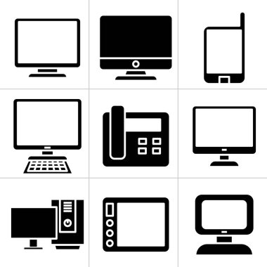 bilgisayar, tablet ve akıllı telefon simgeleri ayarlandı
