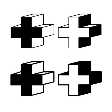 artı ve çapraz simgeler illüstrasyonu