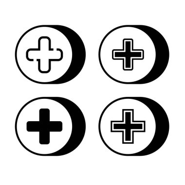 artı ve çapraz simgeler illüstrasyonu