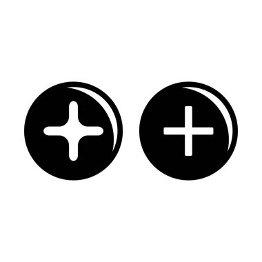 artı ve çapraz simgeler illüstrasyonu