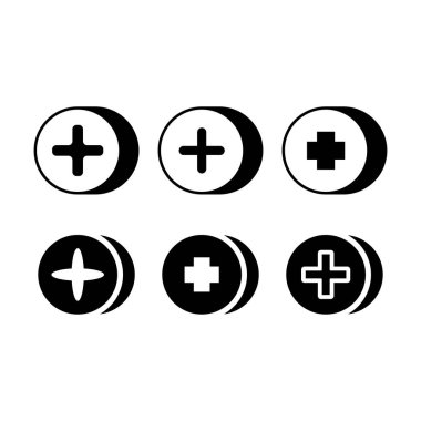 artı ve çapraz simgeler illüstrasyonu