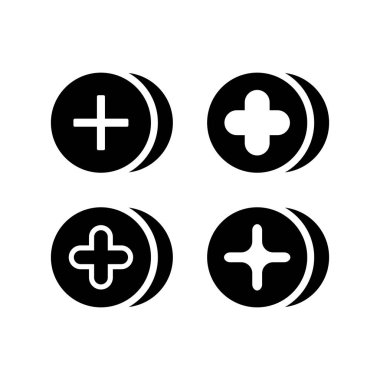 artı ve çapraz simgeler illüstrasyonu
