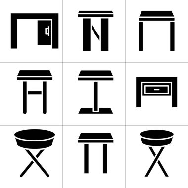 mobilya masası ve tablo simgeleri