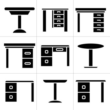 mobilya masası ve tablo simgeleri