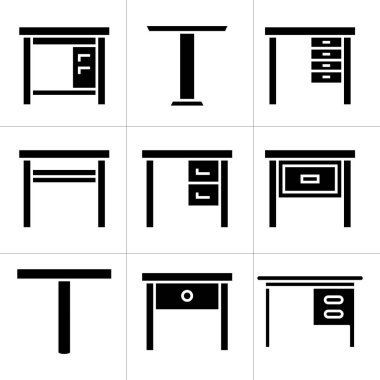 mobilya masası ve tablo simgeleri