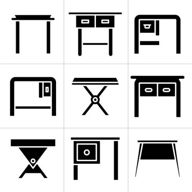 mobilya masası ve tablo simgeleri