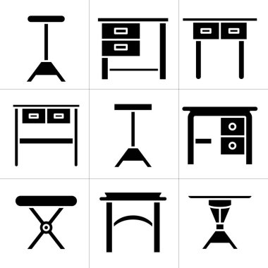 mobilya masası ve tablo simgeleri