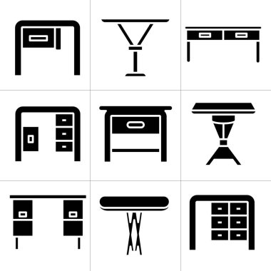 mobilya masası ve tablo simgeleri