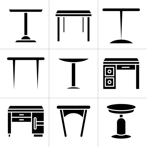 家具桌子和桌面图标 — 图库矢量图片