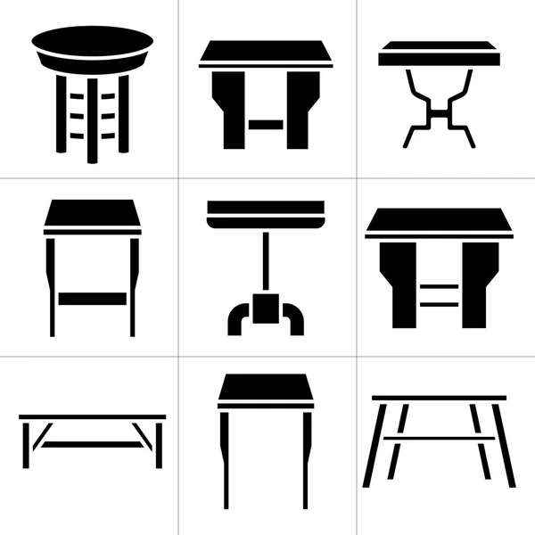 Möbel Schreibtisch Und Tisch Icons Set — Stockvektor