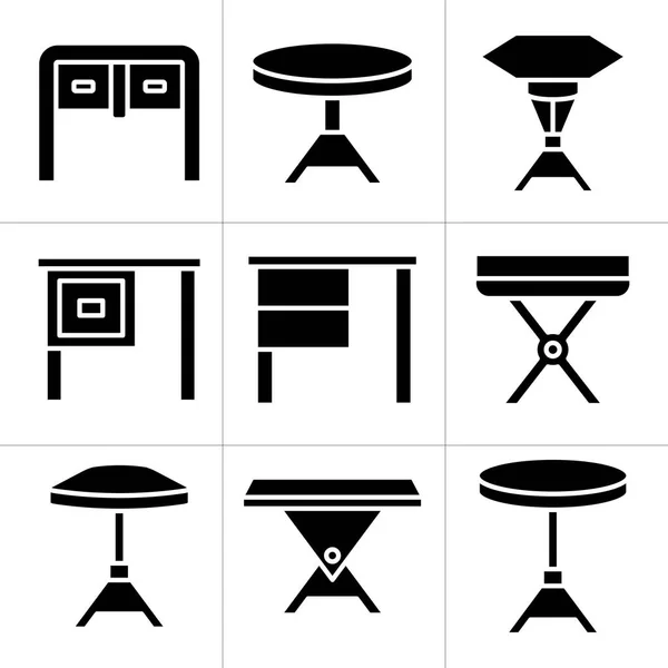 Möbel Schreibtisch Und Tisch Icons Set — Stockvektor