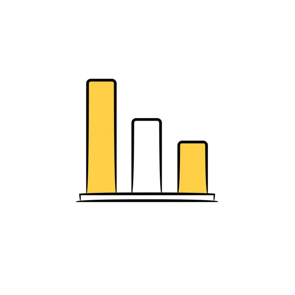 Bar Chart Εικονίδιο Κίτρινο Θέμα — Διανυσματικό Αρχείο