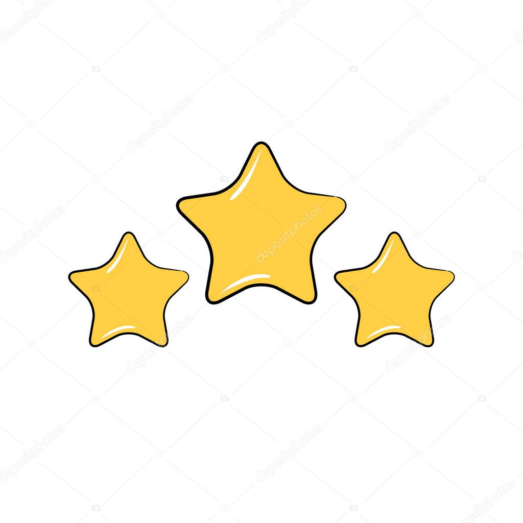yellow magic star icon illustration