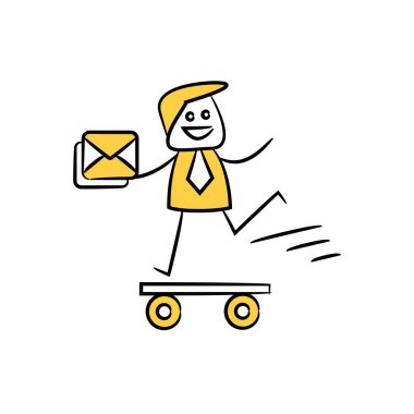 İş adamı posta çubuğu figürü teması taşıyor